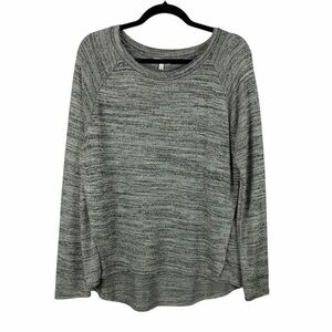 Talbots Marled Knit Pullover Sweater Gray Long Sleeve Size XL